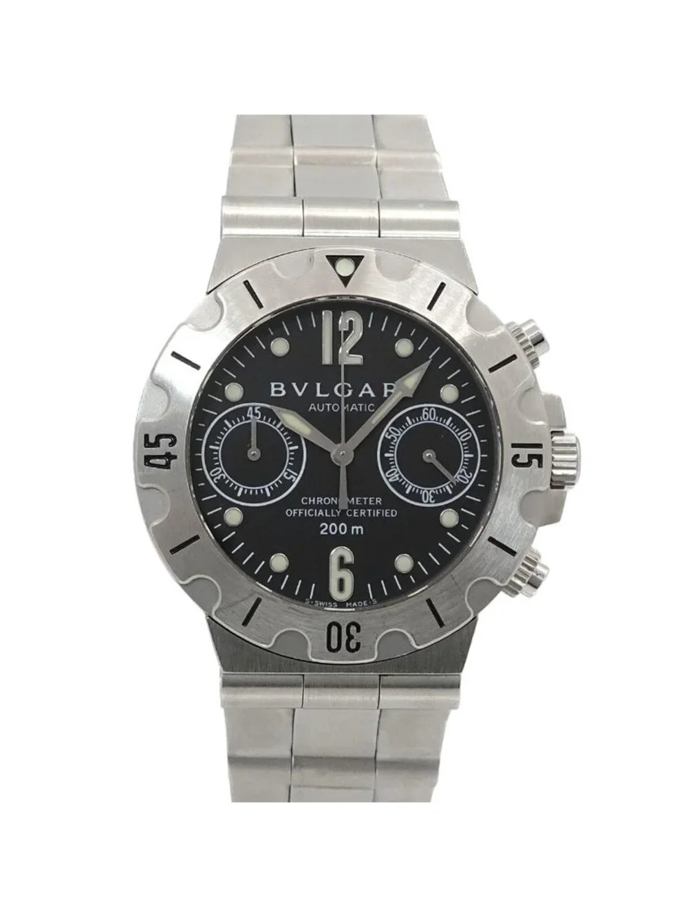 Bvlgari Diagono Scuba Chronograph Watch Black Automatic Winding